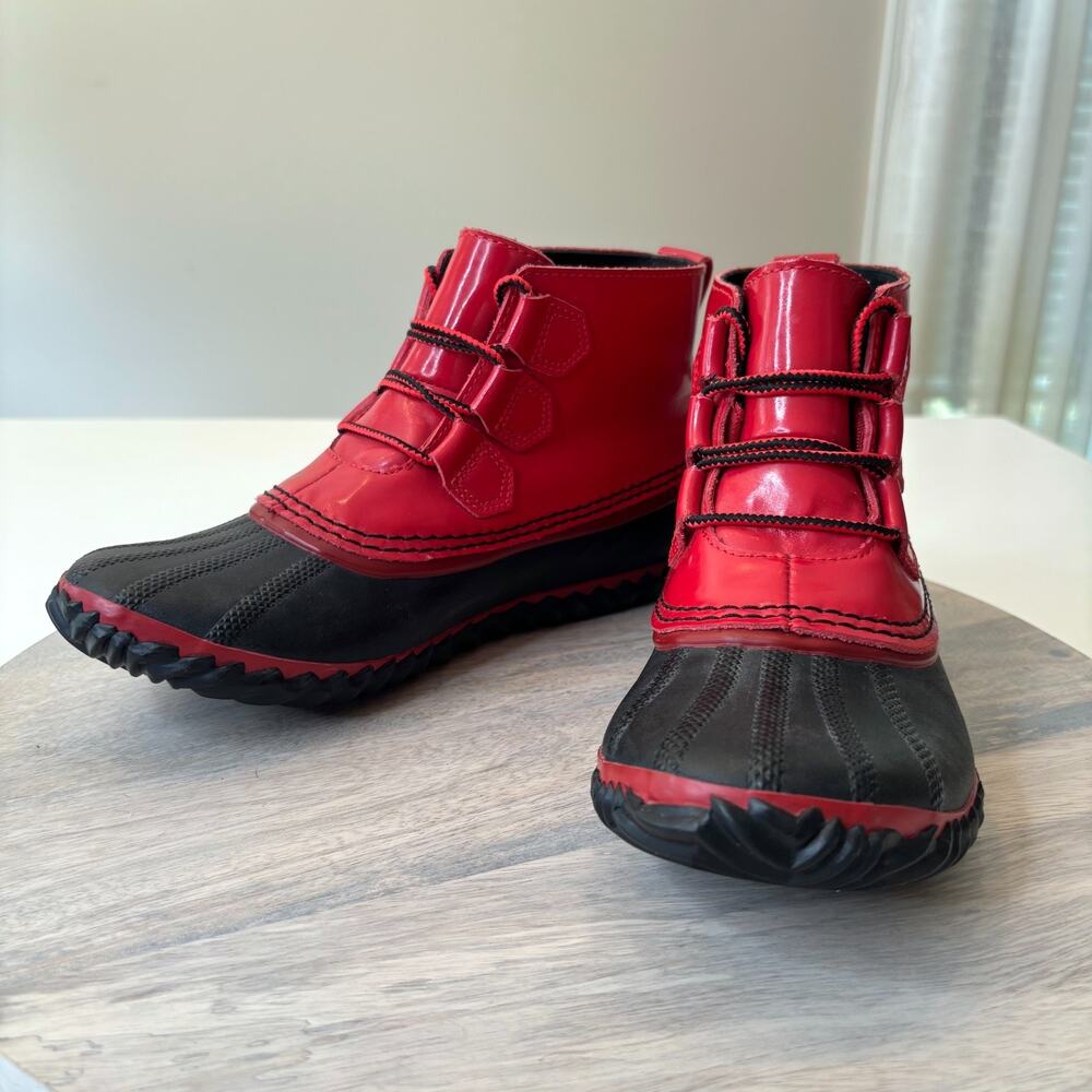 Sorel Women’s Red Duck Boots Waterproof NL2511-622 Lace Up Snow Winter Boot Sz 8